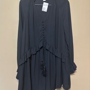 H&M NWT Tiered Dress with Tassles & Ruffled detail